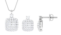 Certified Lab Grown Diamond Bridal Necklace Earring Set