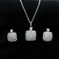 Certified Lab Grown Diamond Bridal Necklace Earring Set