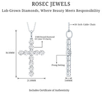 Lab Grown Diamond Catholic Cross Necklace for Women