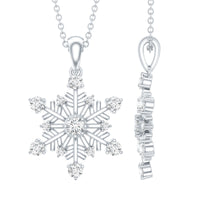 Lab Grown Diamond Snowflake Winter Necklace for Her