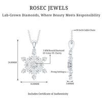 Lab Grown Diamond Snowflake Winter Necklace for Her