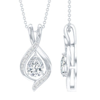 Lab Grown Diamond Teardrop Bridal Wedding Necklace