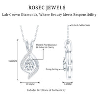 Lab Grown Diamond Teardrop Bridal Wedding Necklace