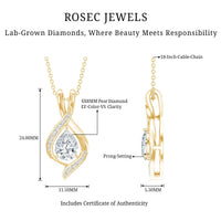 Lab Grown Diamond Teardrop Bridal Wedding Necklace