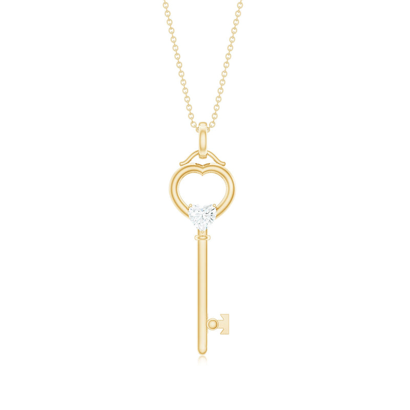 Heart-shaped pendant necklace with a lab-grown diamond, featuring a Rosec Jewels pendant on a delicate chain.