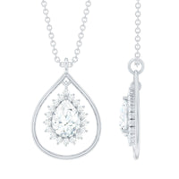 Pear Shape Lab Grown Diamond Teardrop Pendant Necklace