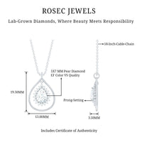 Pear Shape Lab Grown Diamond Teardrop Pendant Necklace