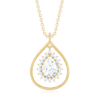 Pear Shape Lab Grown Diamond Teardrop Pendant Necklace