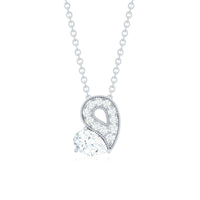Lab Grown Diamond Pendant Necklace with Beaded Details