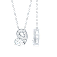 Lab Grown Diamond Pendant Necklace with Beaded Details
