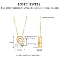 Lab Grown Diamond Pendant Necklace with Beaded Details