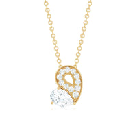 Lab Grown Diamond Pendant Necklace with Beaded Details