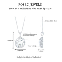 Certified 2 Ct Moissanite Swirl Necklace with Silver Chain