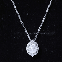 Certified 6X8 MM Oval Moissanite Cocktail Pendant Necklace