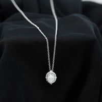 Certified 6X8 MM Oval Moissanite Cocktail Pendant Necklace