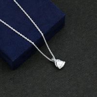 Trilliant Cut 1.6 CT Moissanite Designer Necklace with Silver Chain