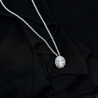 2 Carat Oval Moissanite Cocktail Necklace in 14K White Gold Plated Silver
