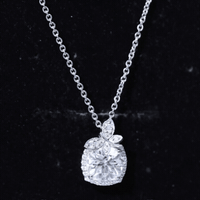 Certified 3 Carat Moissanite Designer Necklace with Silver Chain