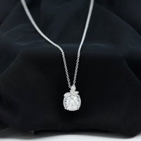 Certified 3 Carat Moissanite Designer Necklace with Silver Chain