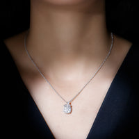 Certified 3 Carat Moissanite Designer Necklace with Silver Chain