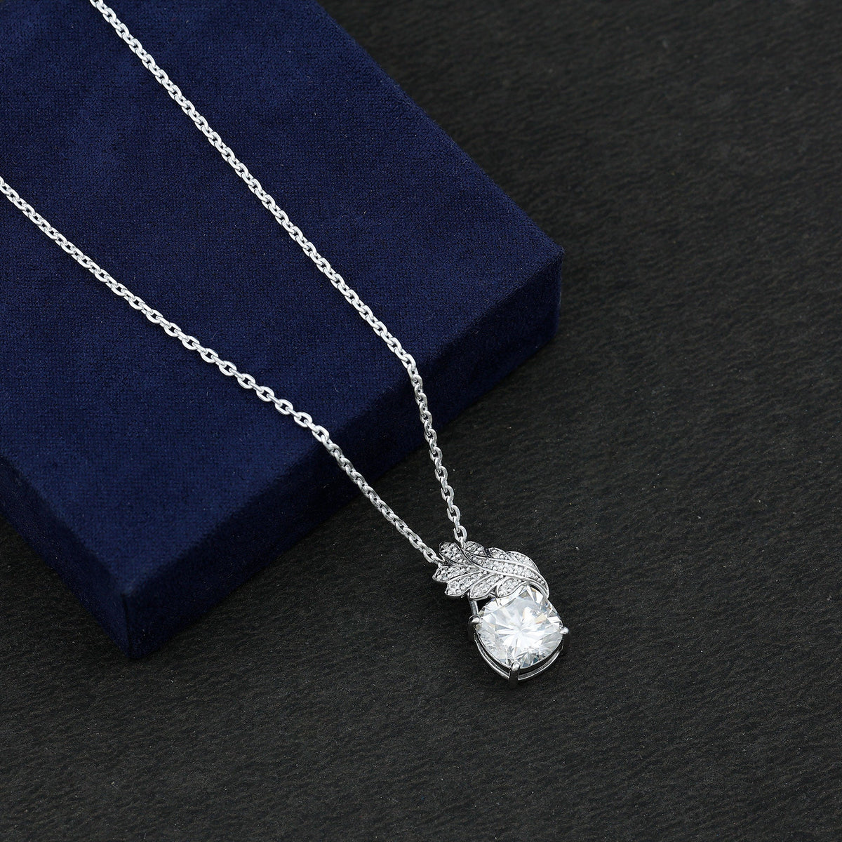 Nature Inspired 5.6 Carat Moissanite Designer Necklace for Wedding