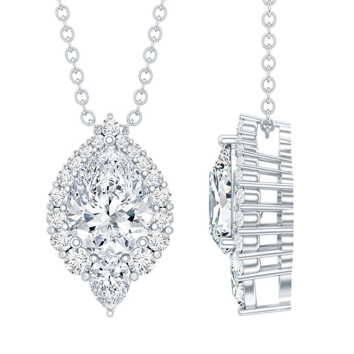 Elegant 1.3 carat moissanite teardrop pendant necklace from Rosec Jewels, ideal for wedding jewelry.