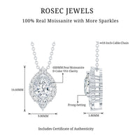 Certified 1.3 Carat Moissanite Teardrop Necklace for Wedding