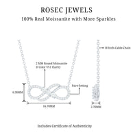 Certified Moissanite Infinity Symbol Necklace for Women