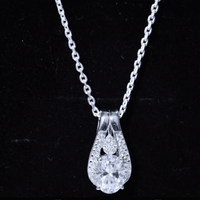 Certified 2 Carat Oval Moissanite Teardrop Pendant for Wedding
