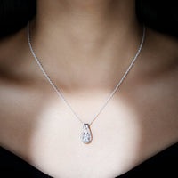 Certified 2 Carat Oval Moissanite Teardrop Pendant for Wedding