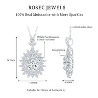 Moissanite Designer Pendant Necklace With Silver Chain