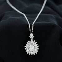 Moissanite Designer Pendant Necklace With Silver Chain