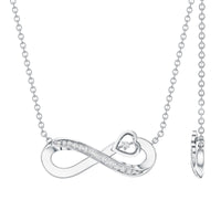 Minimalist Moissanite Infinity Heart Necklace in 14K Gold Plated Silver