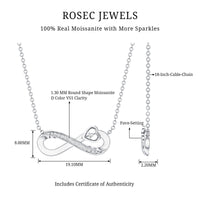 Minimalist Moissanite Infinity Heart Necklace in 14K Gold Plated Silver