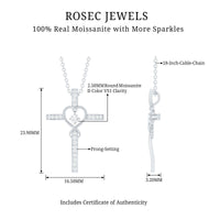 Certified Moissanite Catholic Cross Heart Necklace