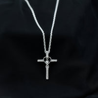 Certified Moissanite Catholic Cross Heart Necklace