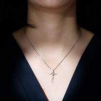Certified Moissanite Catholic Cross Heart Necklace