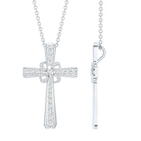 Certified Moissanite Cross Pendant with Silver Chain