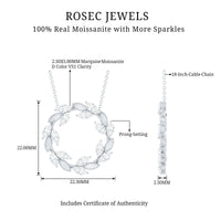 Nature Inspired Moissanite Eternity Necklace with Silver Chain