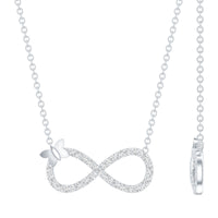 Certified Pave Set Moissanite Infinity Necklace with Butterfly