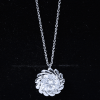 Certified 2 Carat Moissanite Solitaire Necklace with Silver Chain