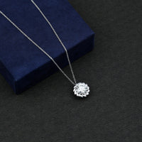 Certified 2 Carat Moissanite Solitaire Necklace with Silver Chain