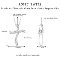 Certified Moissanite Unique Cross Necklace in Sterling Silver