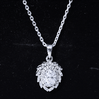 1.29 Carat Oval Shaped Moissanite Wedding Necklace With Silver Chain