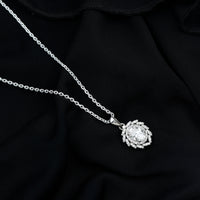 1.29 Carat Oval Shaped Moissanite Wedding Necklace With Silver Chain