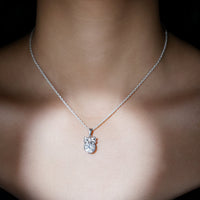 Bezel Set 2 Carat Moissanite Pendant with Bow