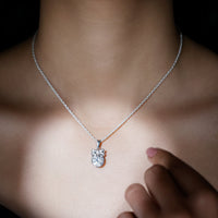 Bezel Set 2 Carat Moissanite Pendant with Bow