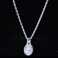 1 Carat Certified Moissanite Oval Pendant with Halo
