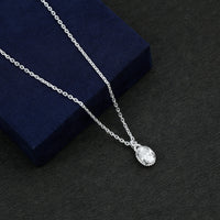 1 Carat Certified Moissanite Oval Pendant with Halo