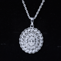 Certified 1.29 Carat Oval Moissanite Bridal Statement Necklace with Chain